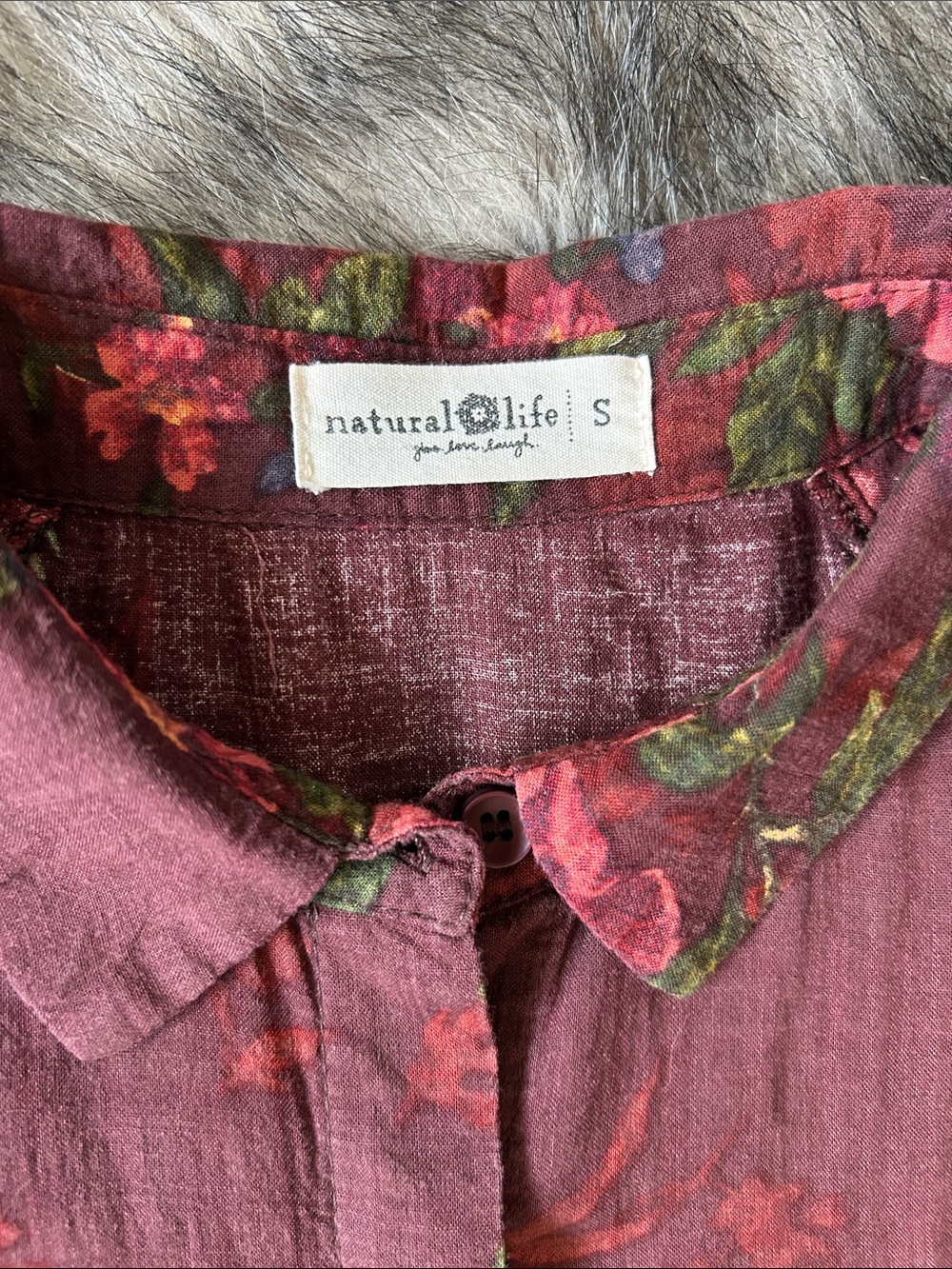 Natural Life Rebecca Burgundy Floral Tiered Boho Maxi Dress Size Small - Picture 7 of 9